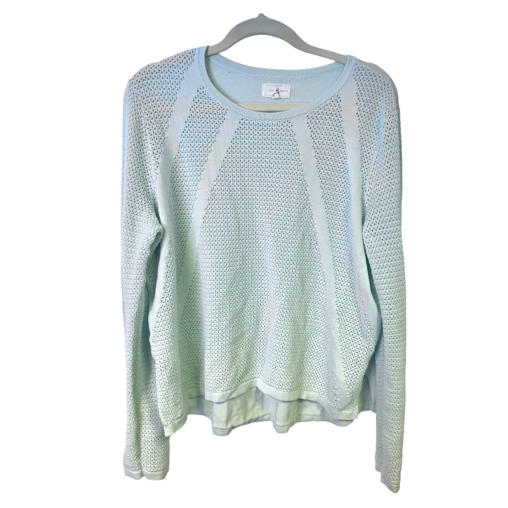 Lou & Grey Baby Blue Loose Knit Lightweight Crewneck Sweater XL‎